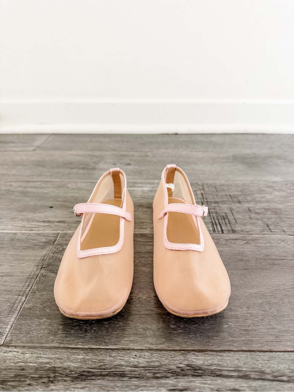 Janie and Jack mesh ballet flat size 1 pale pink